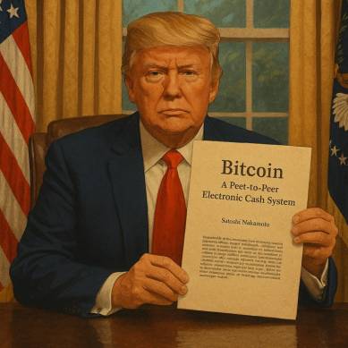 Viral: Video Palsu Tunjukkan Trump Ungkap Whitepaper Bitcoin di Oval Office