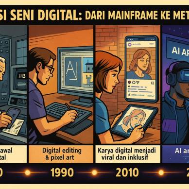 Perkembangan Seni Digital: Dari Komputer Mainframe hingga NFT dan AI