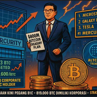Mercurity Fintech Siap Galang $800 Juta untuk Treasury Bitcoin, Targetkan 7.400 BTC